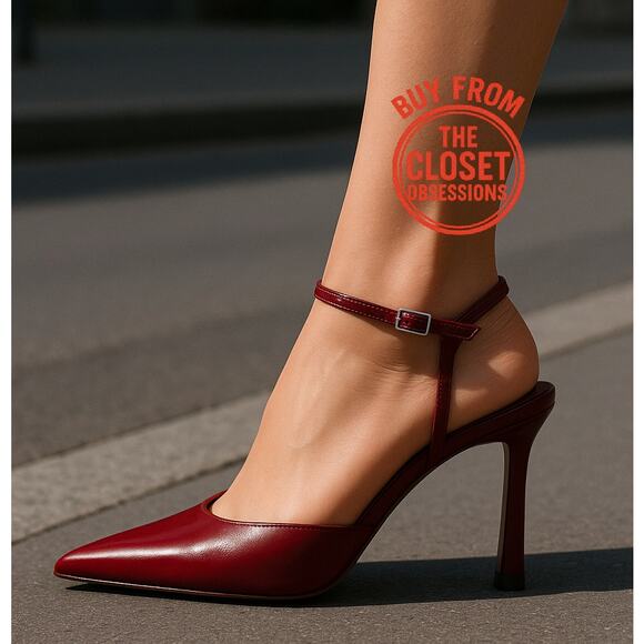 ZARA Red Pointed Toe Slingback Heels NWT | Sizes 7.5, 9, 10 - Picture 3 of 16